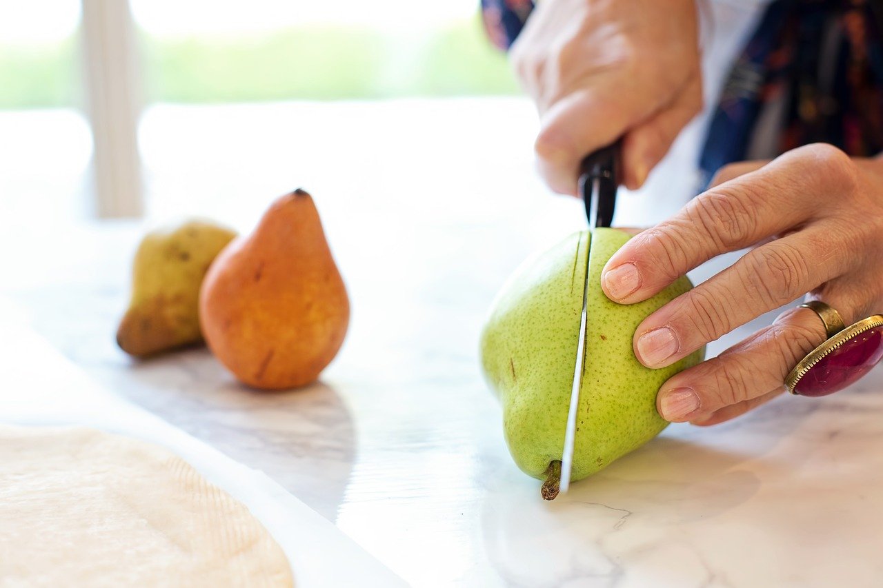 pears, cutting, slicing