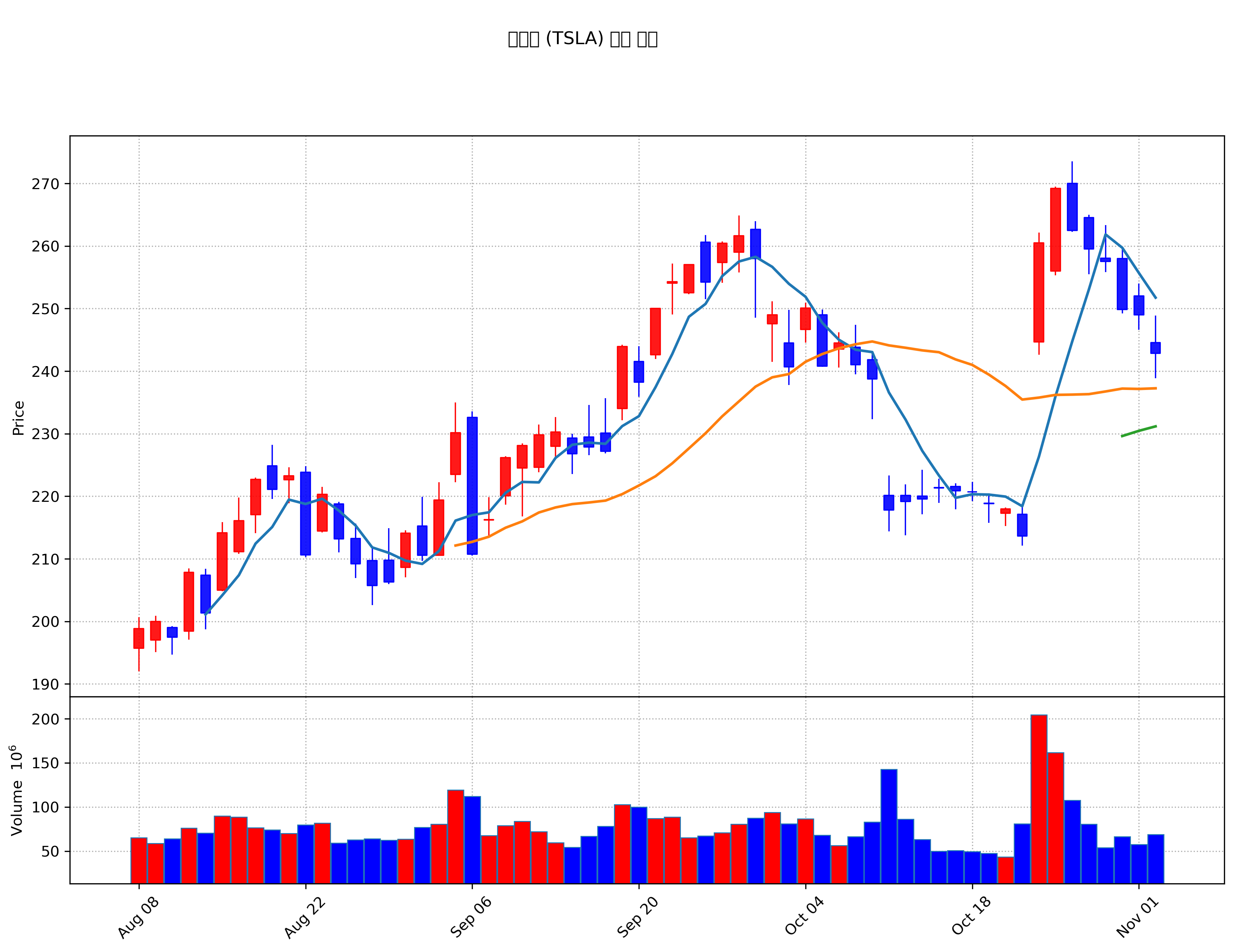 테슬라 (TSLA) 주가 차트