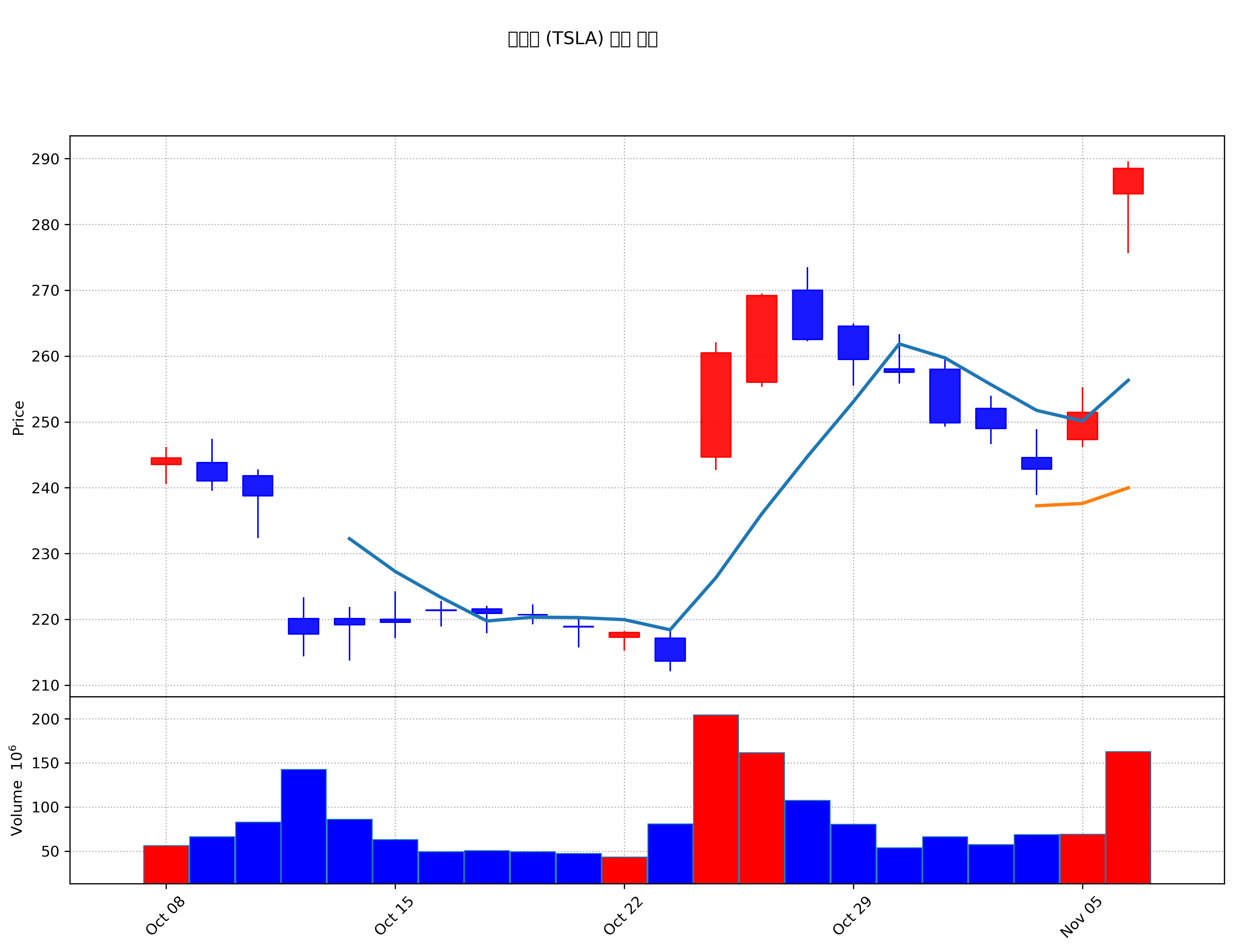 테슬라 (TSLA) 주가 차트