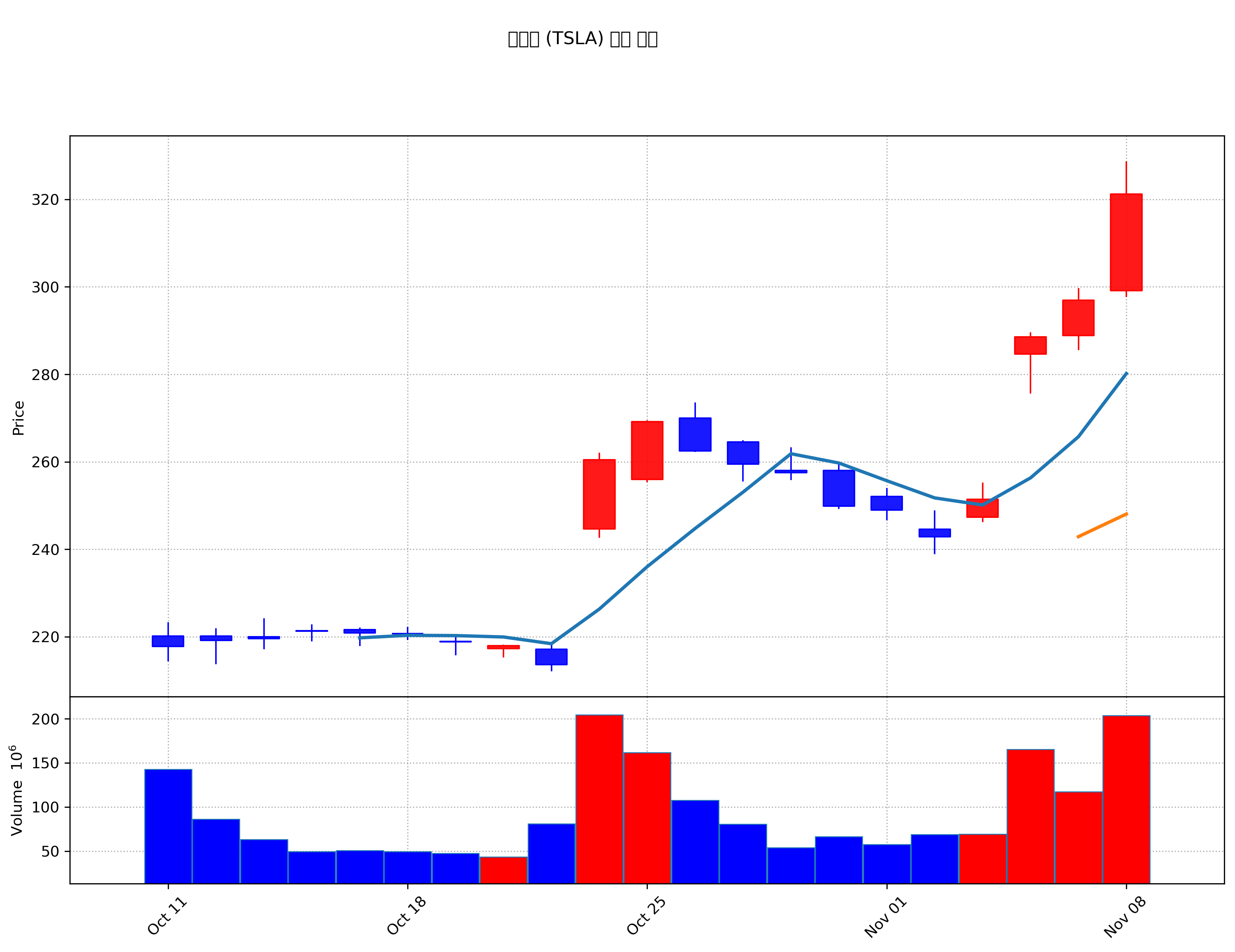 테슬라 (TSLA) 주가 차트