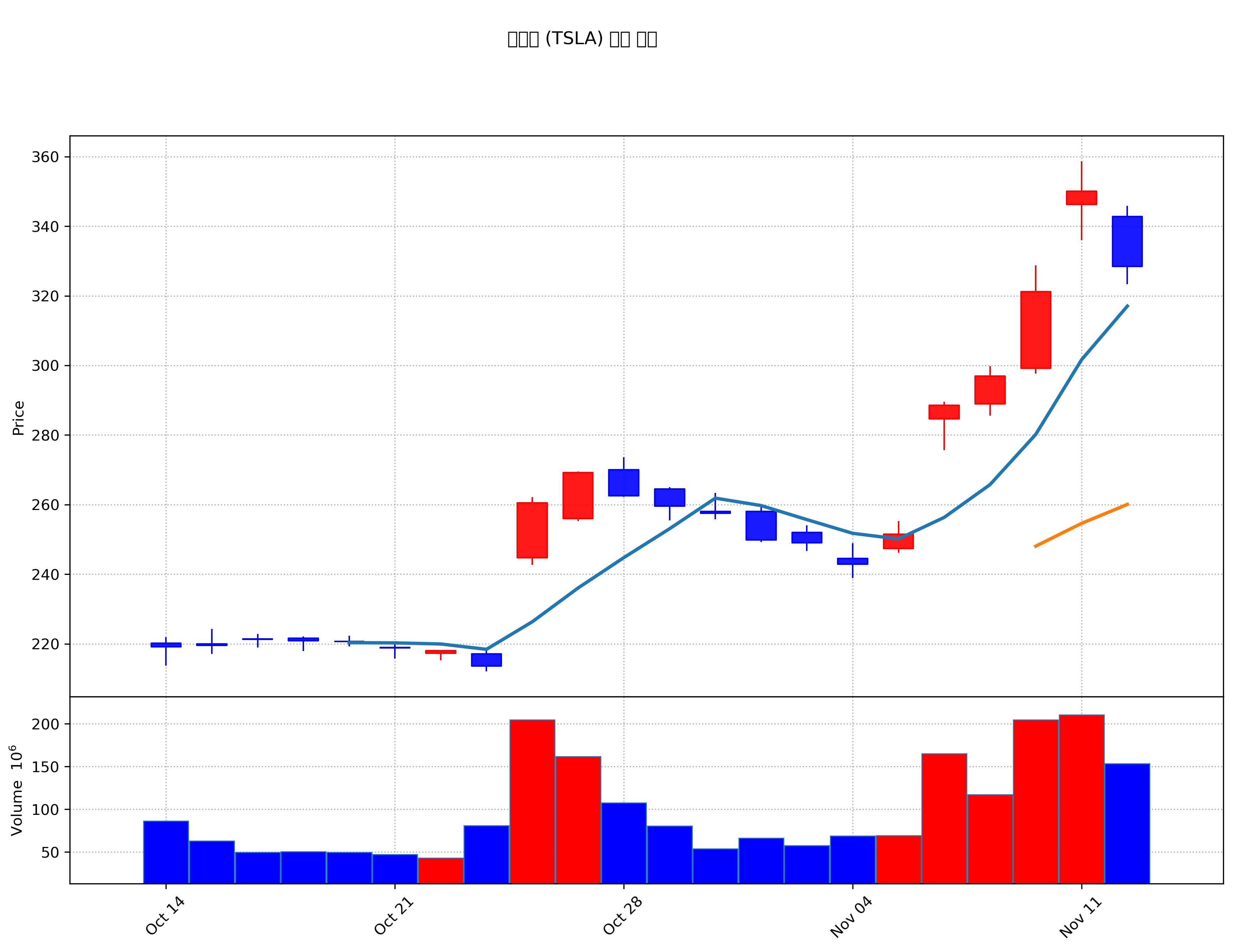 테슬라 (TSLA) 주가 차트