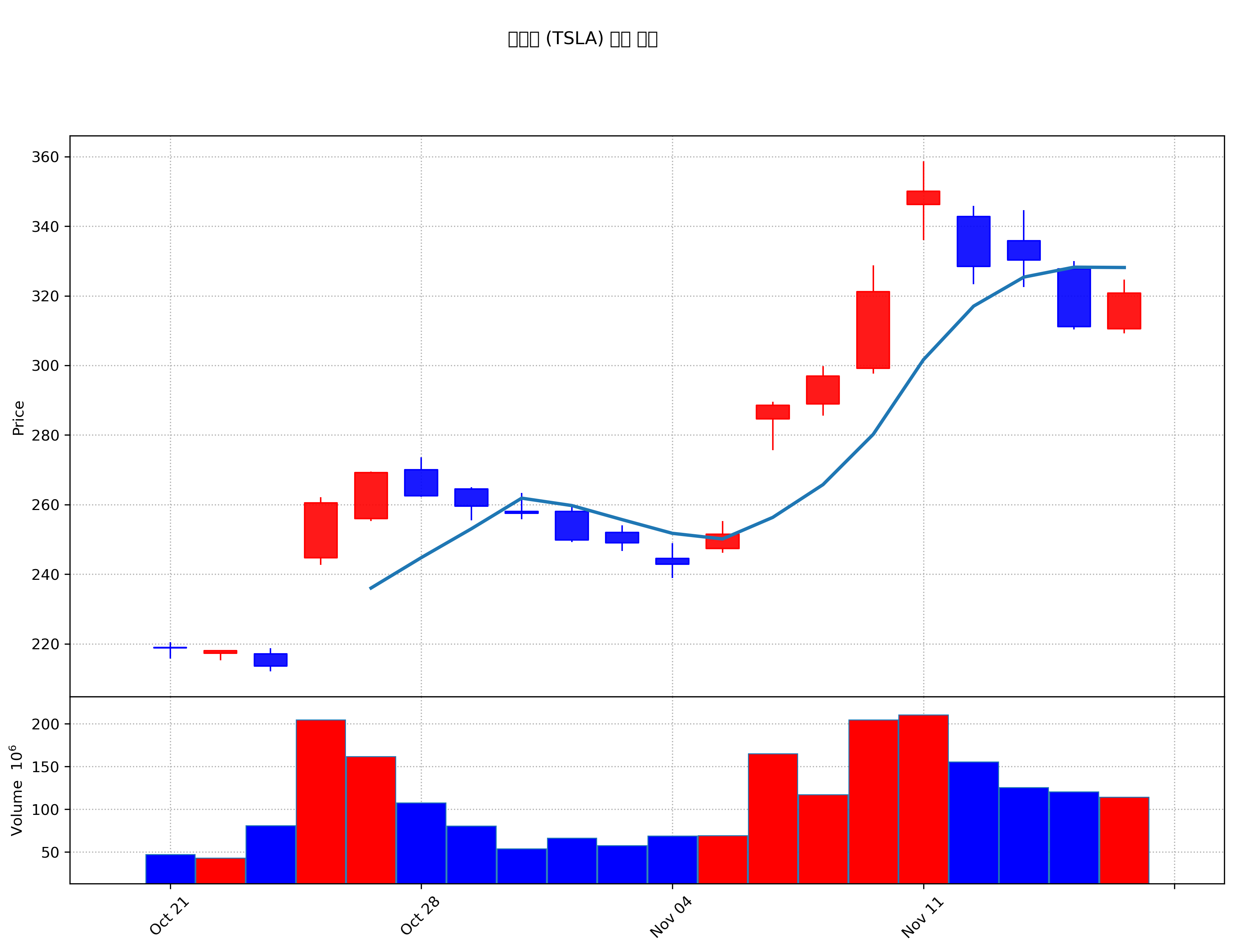 테슬라 (TSLA) 주가 차트