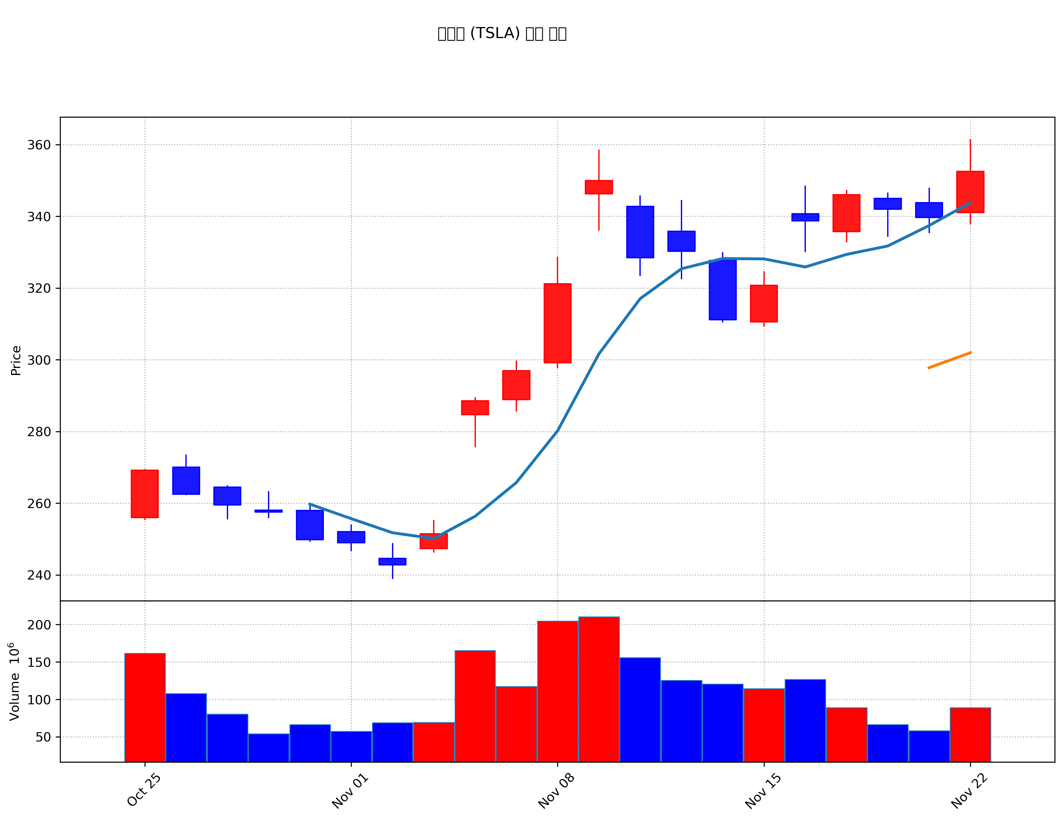 테슬라 (TSLA) 주가 차트